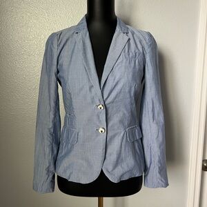 J. Crew Blue Striped Cotton Blazer